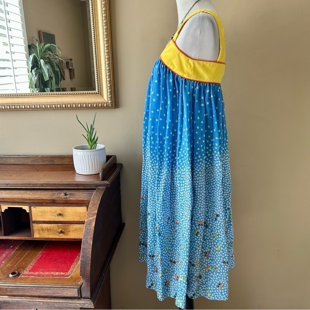 Vintage Page Boy Dallas Maternity Dress Baby Doll Sleeveless Butterfly Floral M - Picture 5 of 14